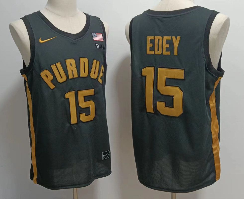 Men Purdue Boilermakers #15 Edey Green Nike 2025 NCAA Jersey->more ncaa teams->NCAA Jersey